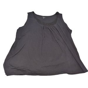 EUC Laura Scott Black Cotton Blend Blouse Womens 2X